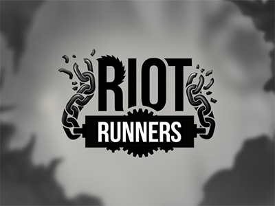 Riot Runners logo chain dangerous game gears graphic icon ios logo riot runnners