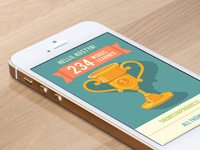 iPhone app design & flat winner cup icon