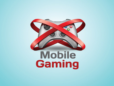 Mobile Gaming logo controller equipment game graphic icon logo ribbons