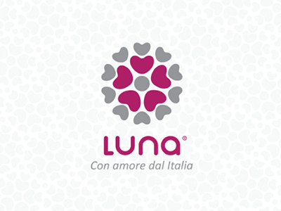 Luna cute flower graphic heart icon italy logo love simple