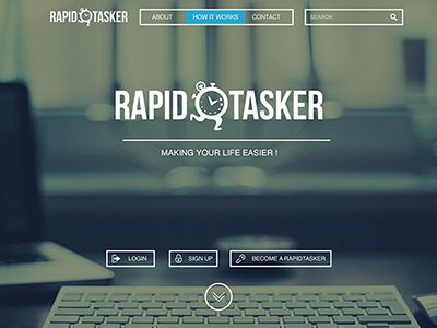 Rapid Tasker clear clock flat intrrface logo web