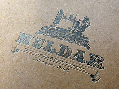 Muldar logo design fabric font graphic logo ornament sewing textile vintage