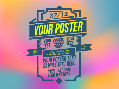 Party poster template design colorful design hipster party poster template