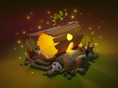 Shaman's house 3d 3d art 3d artist 3d modeling blender blender3dart house low poly lowpoly render sculpting shaman shaman house shamans shamans house tutorial