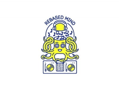 Rebased Mind art crazy design dj fun line logo music note octopus yellow