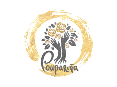 Pouparina flower gold hand logo pouparina root tree