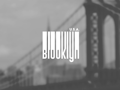 Brooklyn barcode brand bridge brooklyn fashion gray logo