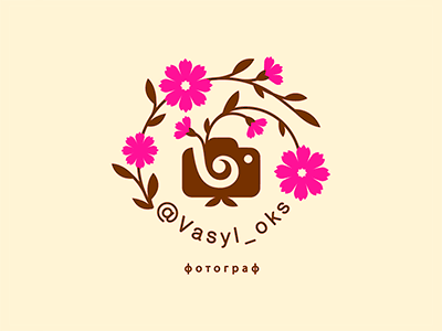 Vasyl_oks girl photographer logo flower girl logo photographer pink tender vasilchenko vasyl oks