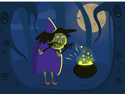 Witch design forest illustration vector witch