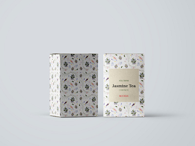 Branding and pattern of Jasmine tea branding branding concept illustration pattern vector