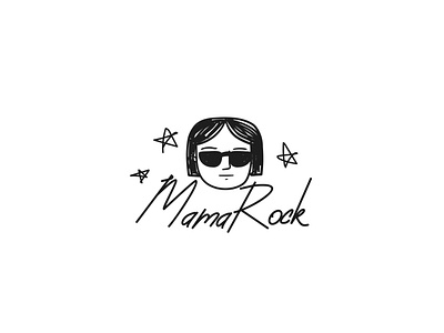 Girl Rock Symbol Logo black brand branding branding design character design design girl rock glasses hair icon illustration logo logodesign mama mama rock mark mascot rock symbol vector