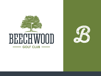 Beechwood beechwood branding gms golf golf club green lettermark logo wood grain