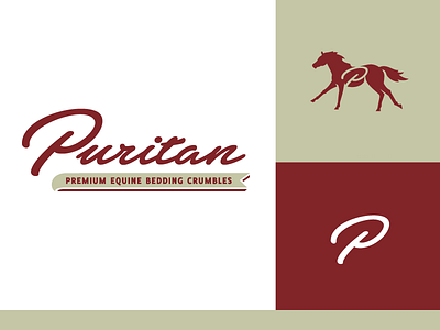 Puritan branding equine gms horse logo maroon p puritan script