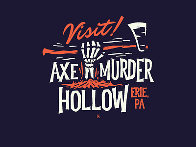 Axe Murder Hollow - Erie, PA axe grave halloween skeleton type