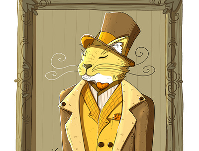 cat pic character design illustration