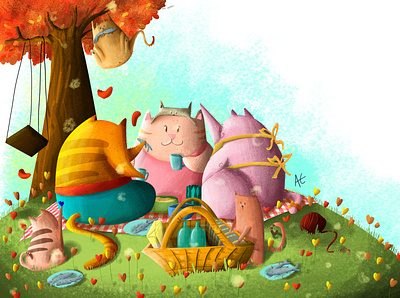 the picnic! character design concept art design digital illustration illustration illustrator photoshop texture vector