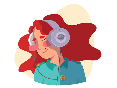 girl with headphones character design concept art design digital illustration illustration illustrator vector