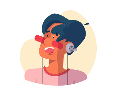 boy with headphones character design concept art design digital illustration illustration illustrator vector