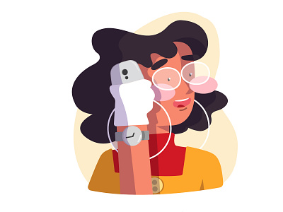 girl on phone character design concept art design digital illustration illustration illustrator vector