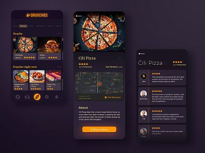 Drunchies food app food app ui interaction design mobile app mobile app design mobile ui ui ux