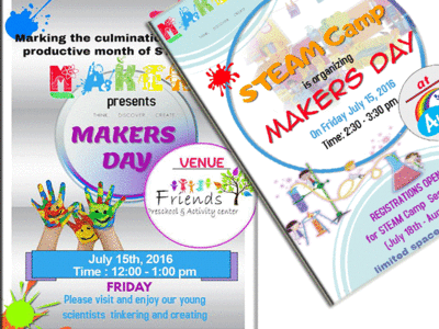Makers Day art camp color colors creativity day design drawing illustration makers steam typography vector web