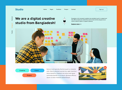 Creative Agency Website advertising agency website cleen creative creative agency creative direction design digital agency exploration landing page landing page design logo portfolio start up typography ui uiux ux design webdesign website