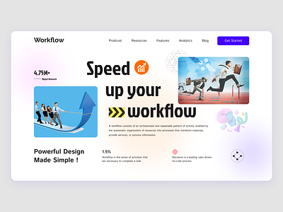 Workflow Website Design collaborate design digital product dribbble2022 landing page landing page design logo minimal screening solution typography ui visual identity web design web header web3 website design workflow