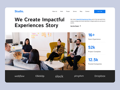 Creative Landing page Website. agency business clean creative design design designer digital agency exploration hero homepage landing page landing page design logo portfolio startup studio typography ui ux design webdesign