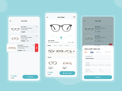 Eyewear- Ecommerce app appui buynow checkout daliy ui design ecommerce eyes eyewear glasses lens lenskart minimal minimalist specs ui uidesign
