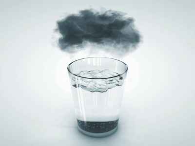 Tempest in a water glass animation cinema 4d design gif icon motion
