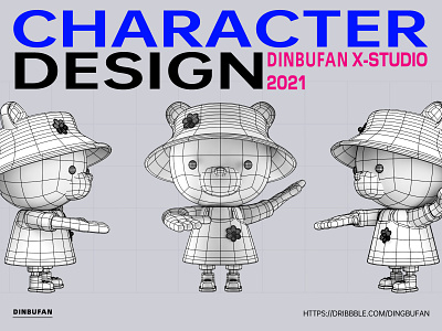 Character design bear blue c4d charactor design