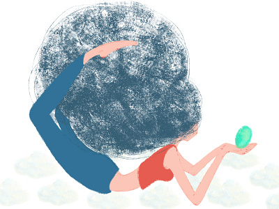 Hope blue cloudy dancing design egg illustration red 插画