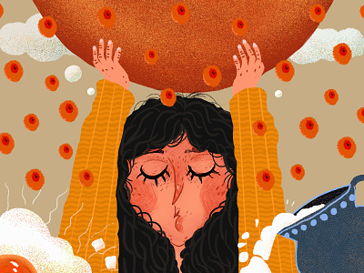 Oh~ design egg fruit girl illustration milk vector 插画