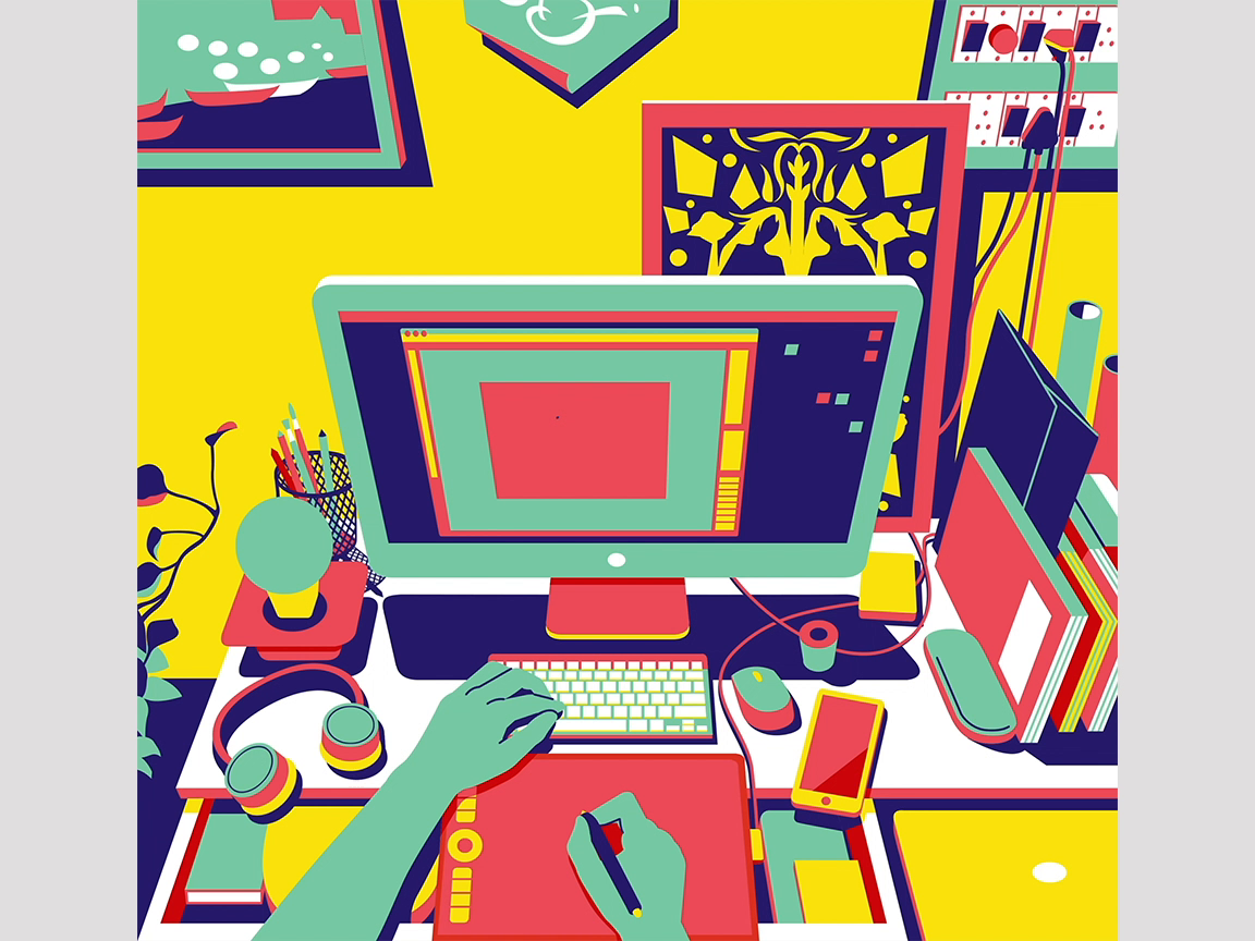 Workplace (3 A.M.) by Pavan Rajurkar on Dribbble