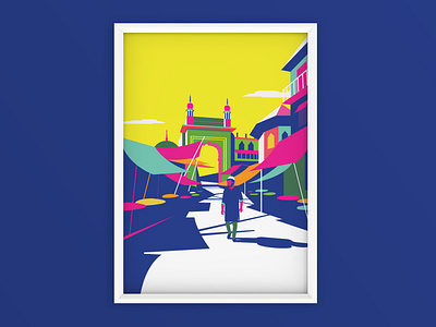 Mahim Masjid coloful colors design illustration india indian culture masjid mumbai poster art vector