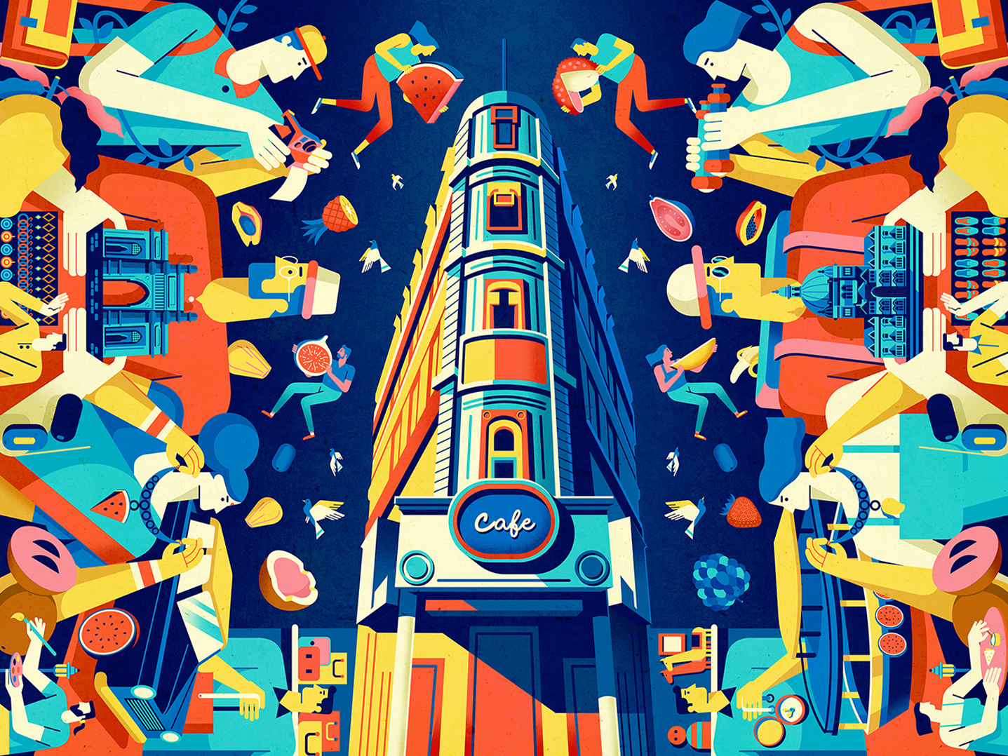Colaba, Mumbai wall art photoshop vector india indian culture coloful illustration graphic design design