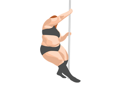 pole dance digital fat illustration illustrator pole dance vector illustration woman