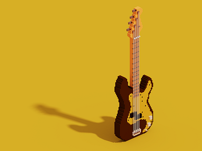 Goldie the Bass 3d 3d art bass brian day6 digital digitalart fanart gold goldie isometric magicavoxel voxel voxel art voxelart yellow younghyun youngk