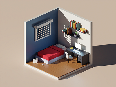 Isometric Room 3d 3d modeling blender design isometric room