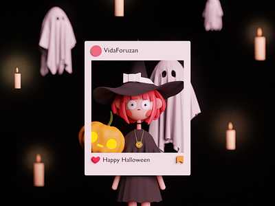 Halloween 2020 3d 3d art blender candle digitalart ghost halloween isometric pumpkin spooky witch