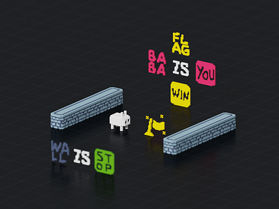 Voxel Baba Is You 3d 3d art baba is you fanart game isometric magicavoxel voxel voxel art