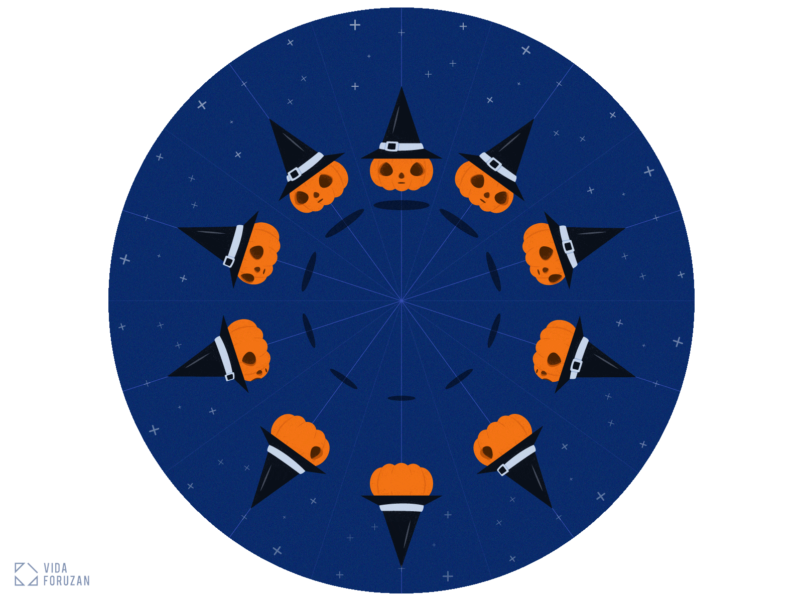 Phenakistoscope animation gif halloween illustration illustrator phenakistoscope photoshop pumpkin vintage vintage design witch hat