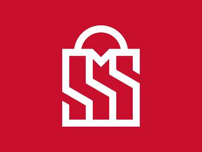SuperMarquet bag brand branding design digital geometric graphic design icon illustration letter m letter s logo market marks minimal shape shop simple supermarket ui