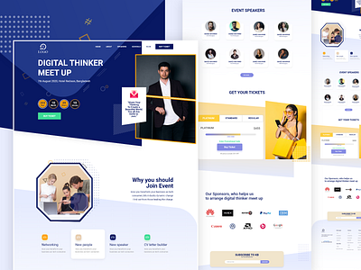 Digital thinker meetup landing page ui ux design. design ui ux web website