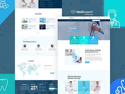 A Clean and Modern Medical Landing Page for Medi-Support.