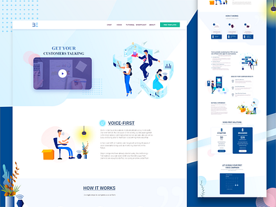 A Illustration Based Website-Landingpage For Voice-First. branding design illustration landing page design landingpage music sound sound box template typography ui ux web website