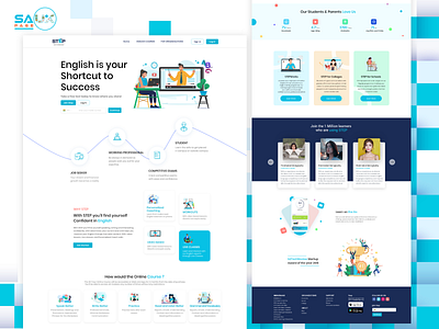 Learning English Online Home Page Design. branding design illustration logo typography ui ux vector web website