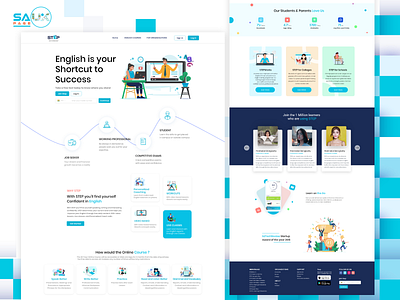 Learning English Online Home Page Design.