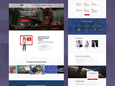 Diploma in Digital 3D Animation Course Landing Page. branding design illustration logo typography ui ux web website