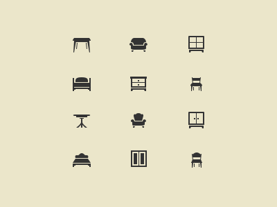 Furniture icon set bed chair furniture icon psd sofa table wardrobe